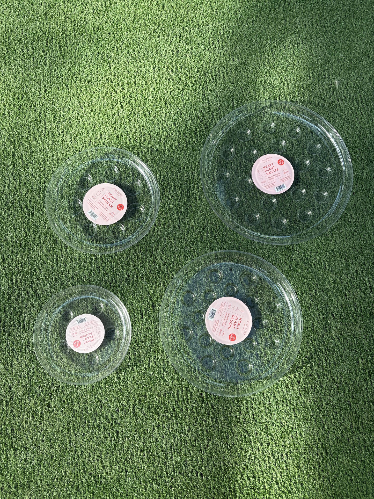 Curtis Wagner Clear Designer Heavy Plant Saucer – Durable Water Tray for Pots