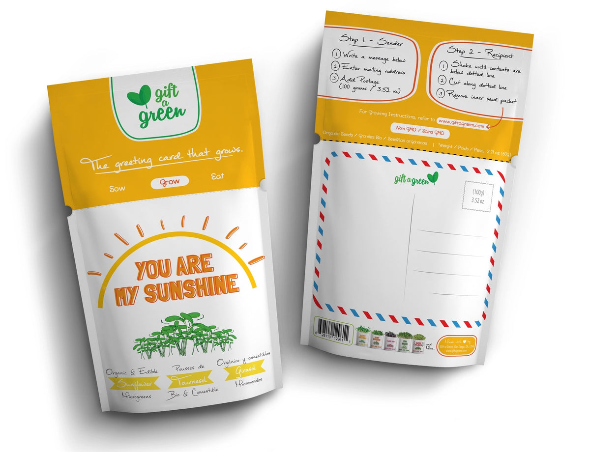 You Are My Sunshine Sunflower Microgreens Grow Card | Giftagreen