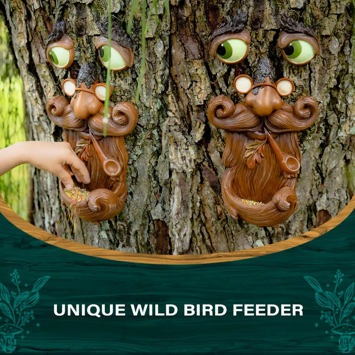 Tree Face Bird Feeder – Outdoor Garden Tree Decor