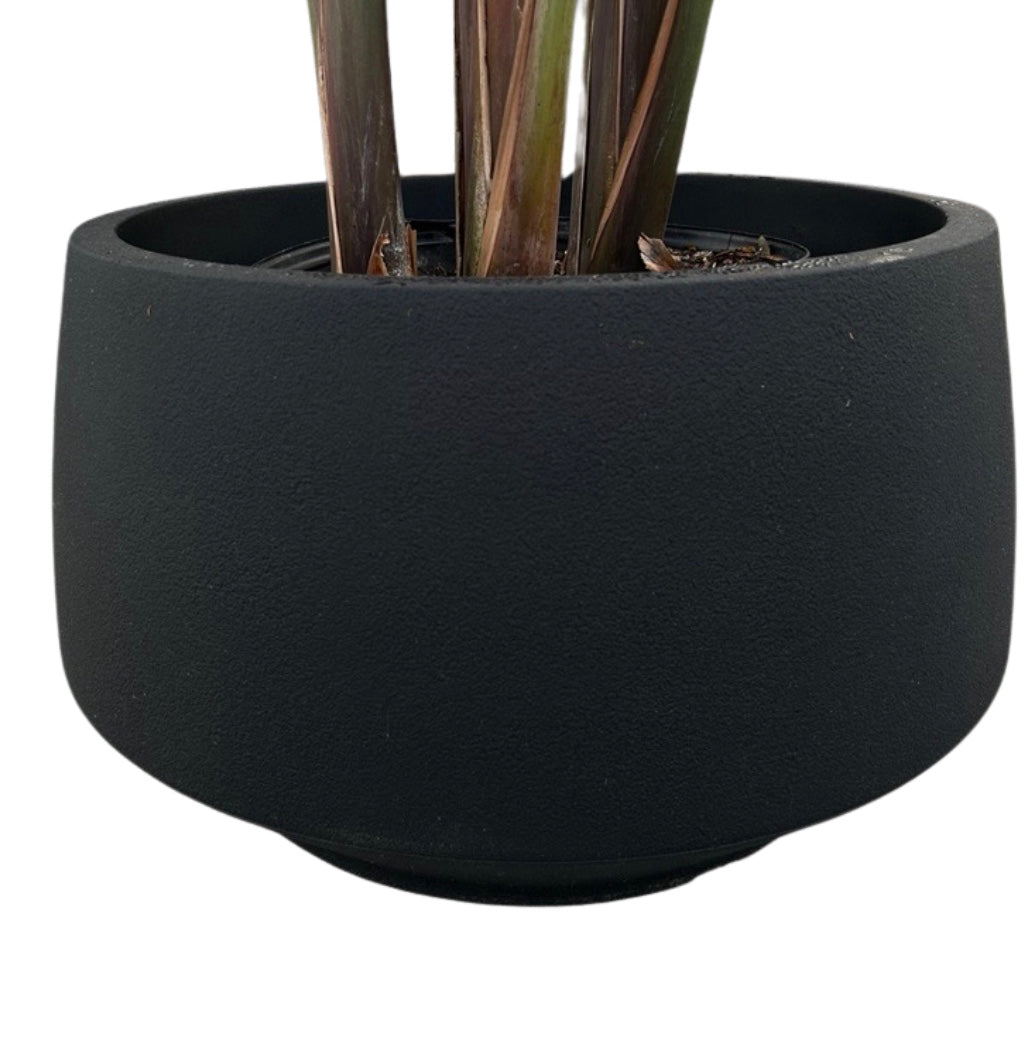 Brut Round Planter – Black Matte Modern Indoor Plant Pot