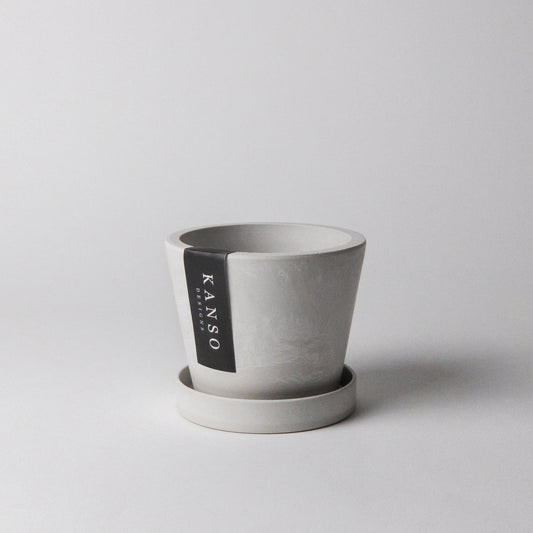 3" Kanso Design Stone Planter + Saucer