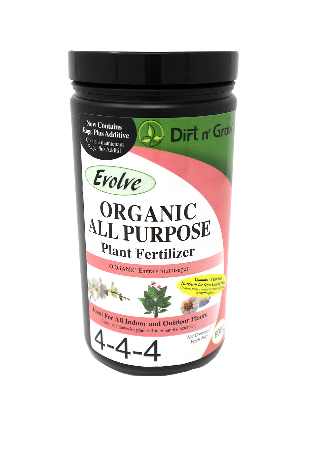 Evolve Organic All Purpose Plant Fertilizer container on a white background