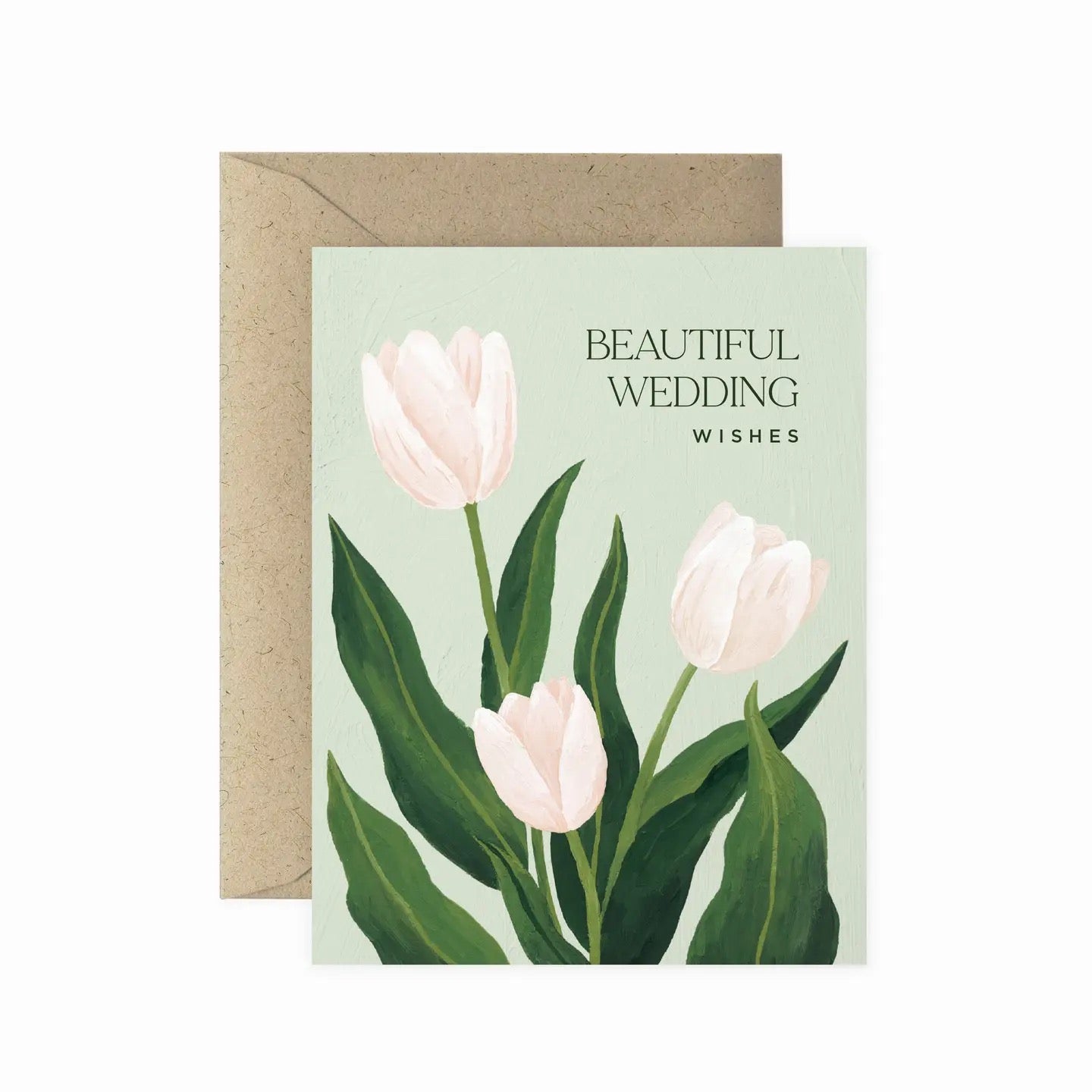 a plant themed card that says beautiful wedding wishes on a white background