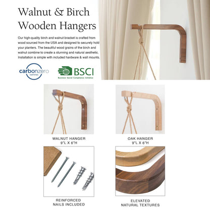 Walnut & Birch Wall Hanger – Stylish Wooden Plant Display