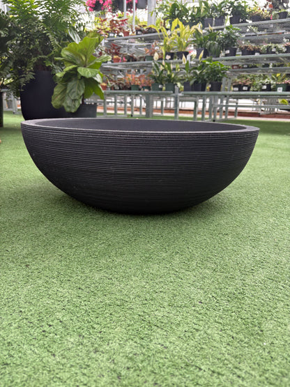 low indoor planter Linea Low Planter Bowl – Black Modern Indoor Plant Pot – Urbane Eight Inc
