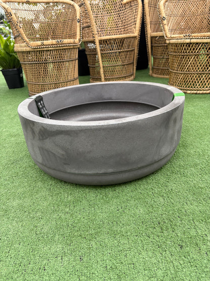 large wide plant pots Large Round Dish Planter with Drip Tray – Durable Indoor Plant Pot – Urbane Eight Inc