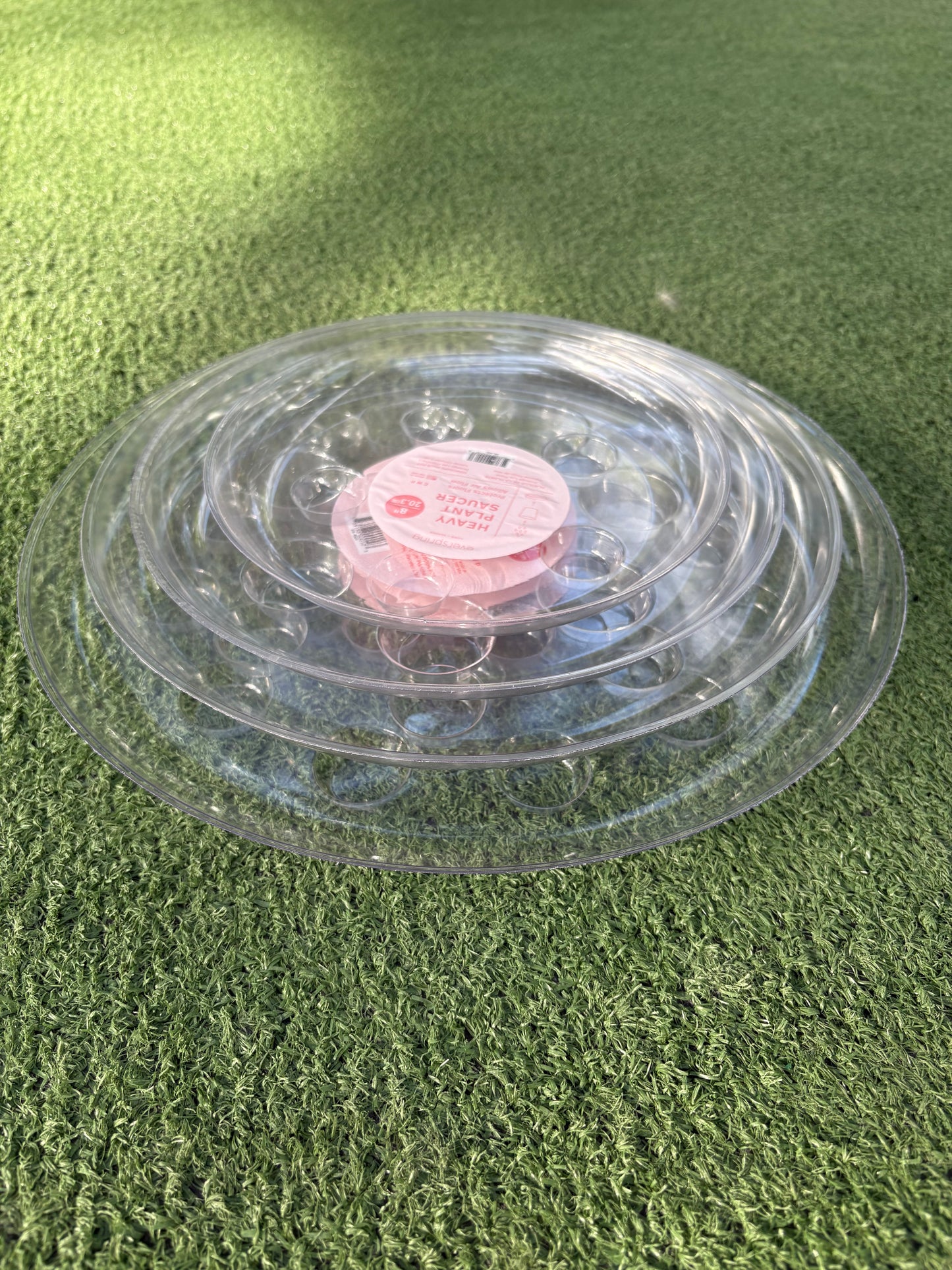 Curtis Wagner Clear Designer Heavy Plant Saucer – Durable Water Tray for Pots