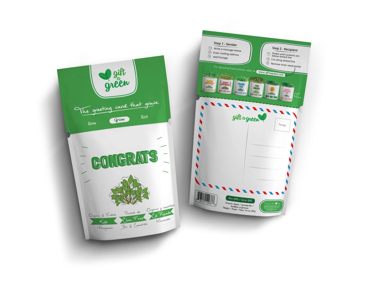 Congrats Kale Microgreens Grow Card | Giftagreen