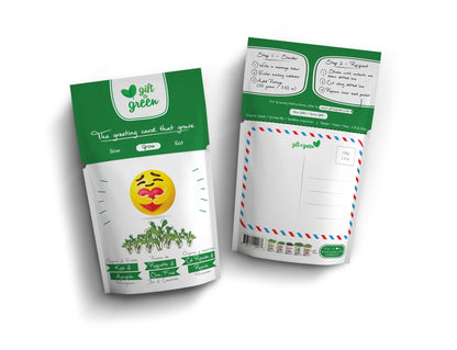 Emoji Hug Kale & Arugula Microgreens Grow Card | Giftagreen