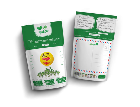 Emoji Hug Kale & Arugula Microgreens Grow Card | Giftagreen