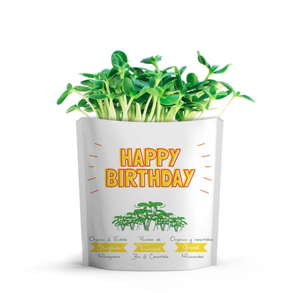 Happy Birthday Sunflower Microgreens Grow Card | Giftagreen