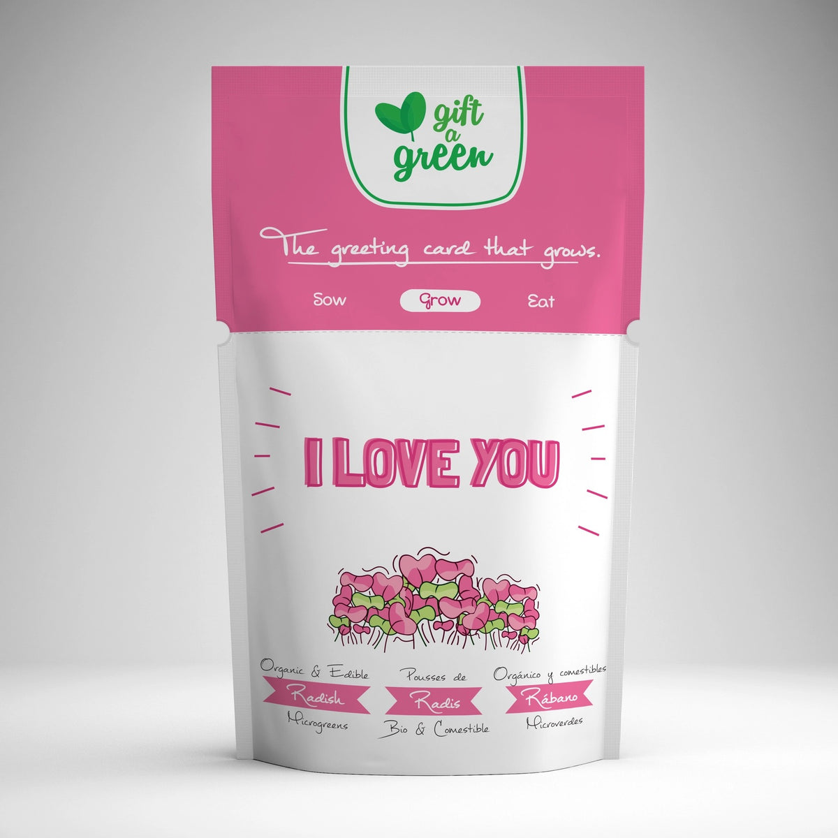 I Love You Radish Microgreens Grow Card | Giftagreen