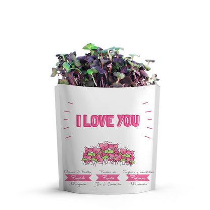 I Love You Radish Microgreens Grow Card | Giftagreen