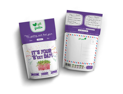 It’s Your B’eet Day Beet Microgreens Grow Card | Giftagreen