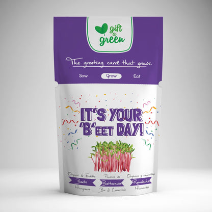 It’s Your B’eet Day Beet Microgreens Grow Card | Giftagreen