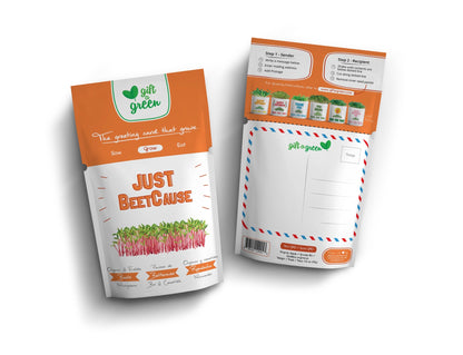 Just Beetcause Beet Microgreens Grow Card | Giftagreen