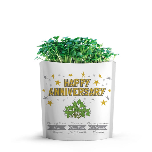 Anniversary Organic Kale Microgreens Grow Card | Giftagreen