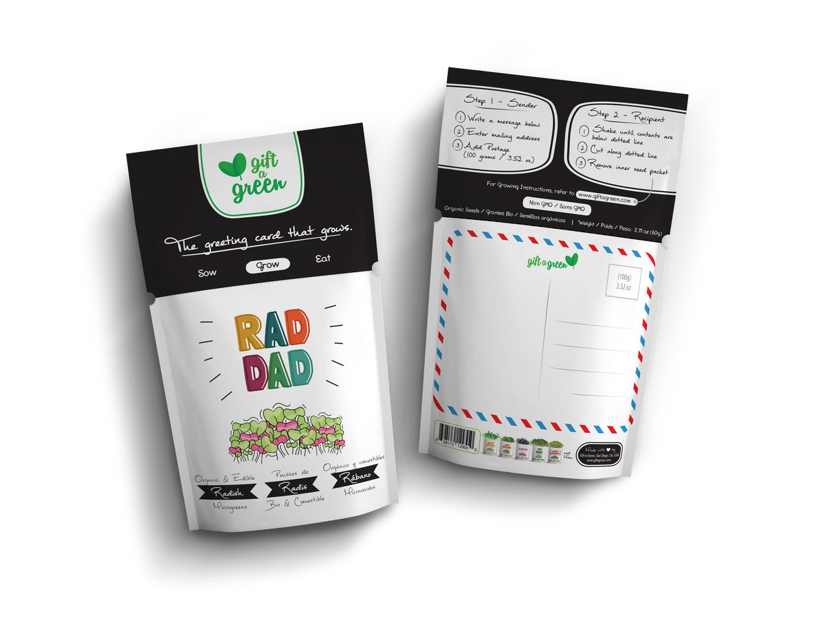 Rad Dad Radish Microgreens Grow Card | Giftagreen