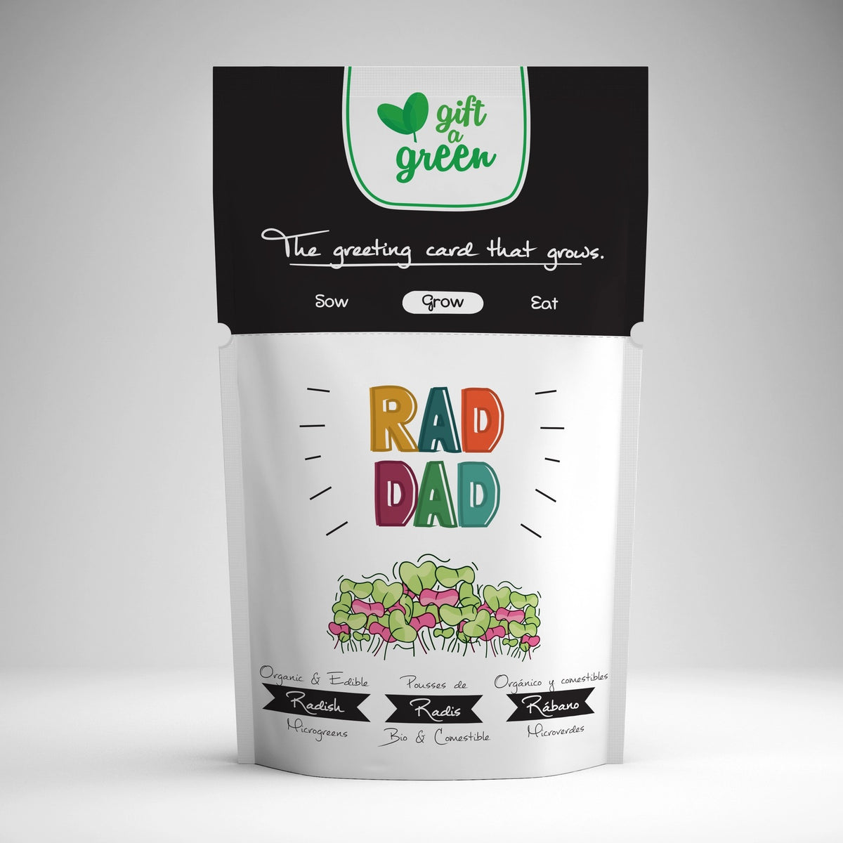 Rad Dad Radish Microgreens Grow Card | Giftagreen