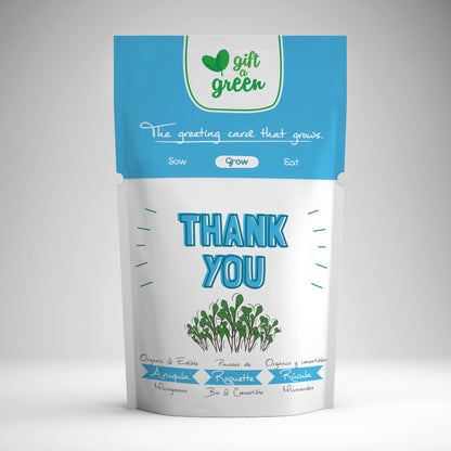 Thank You Arugula Microgreens Grow Card | Giftagreen
