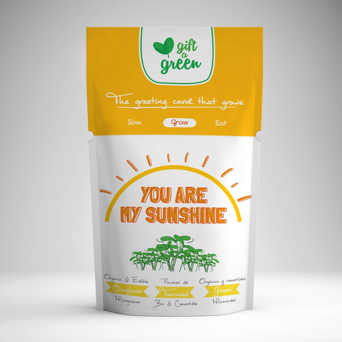You Are My Sunshine Sunflower Microgreens Grow Card | Giftagreen