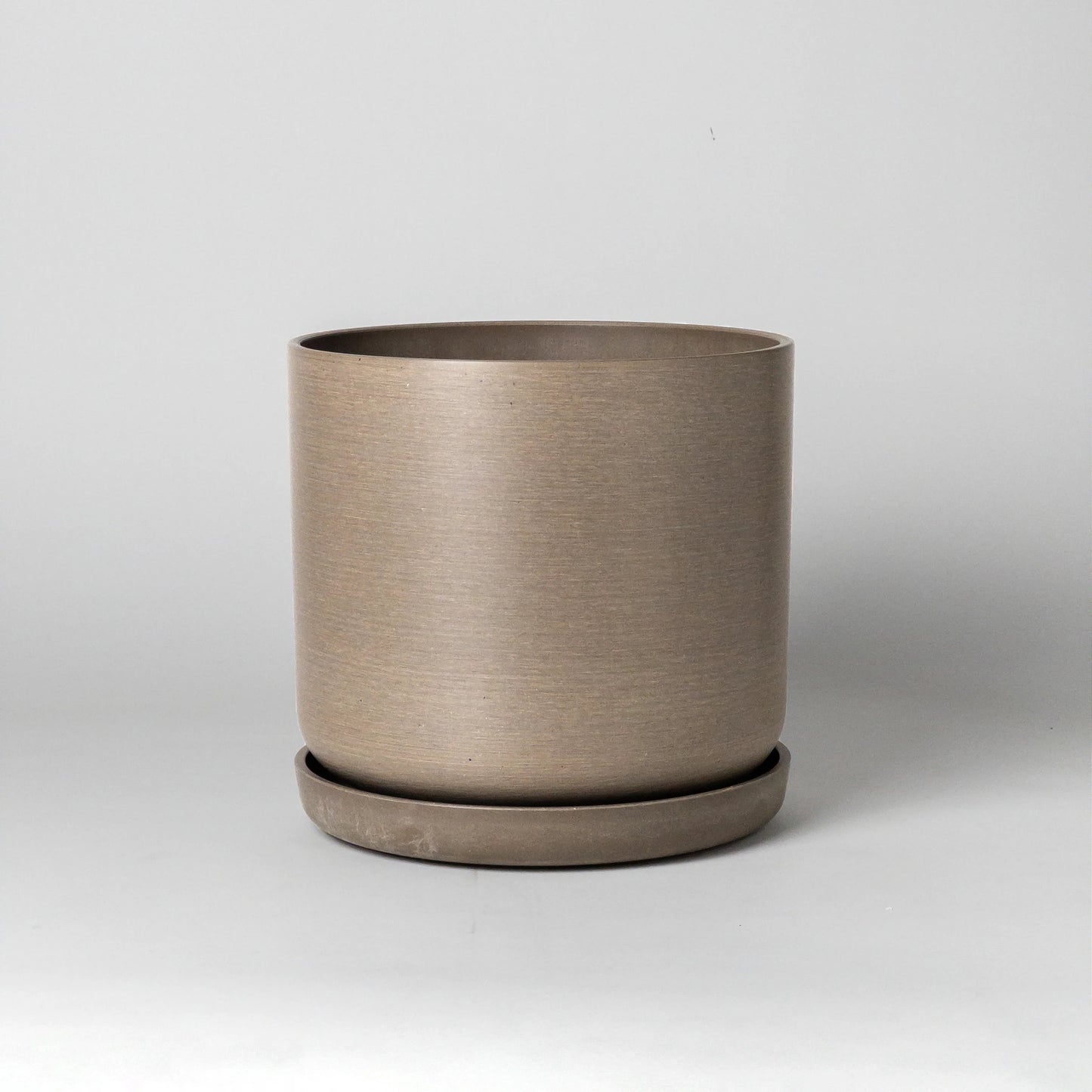 Brown planter on a light gray background