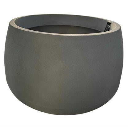Jardinière ronde Bios – Finition ciment brûlé pour plantes d'intérieur/extérieur modernes