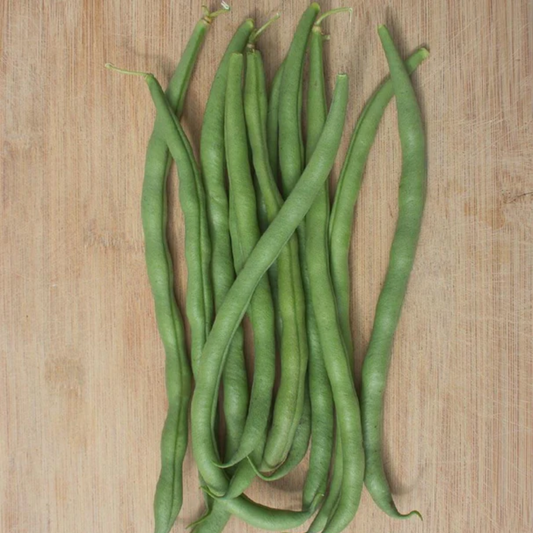 a pile of long green Matilda beans