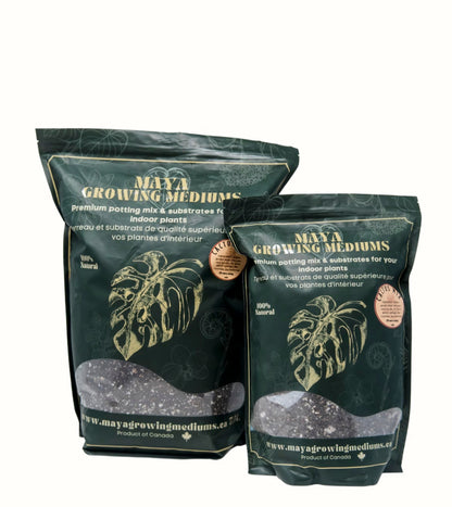 Two packages of Maya Growing Mediums on a white background