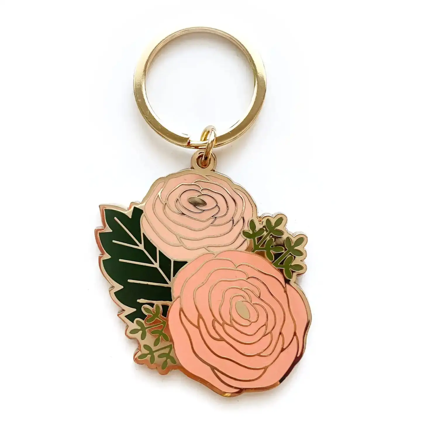 Floral keychain with roses on a white background