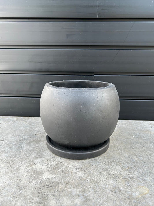 Aster Black Pot with Saucer – Modern Matte Planter for Indoor Plants