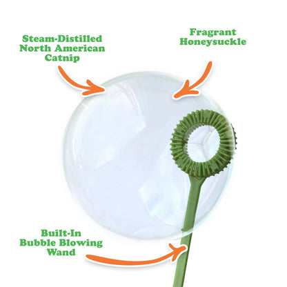 Catnip Bubbles with Honeysuckle – Interactive, Herbal Bubble Fun for Cats