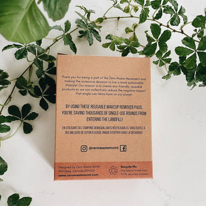 a cardboard package of reusable makeup remover pads