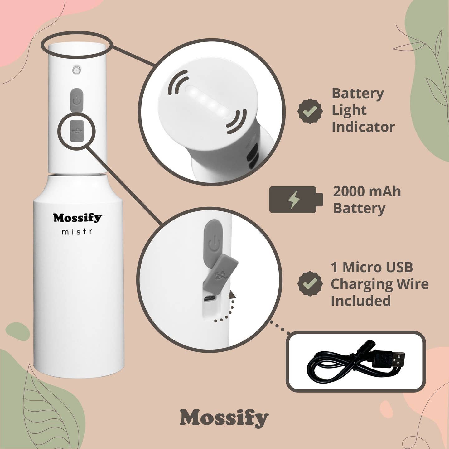a close up of the details on a mossify mistr