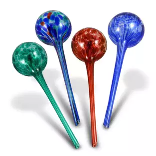 Glass Watering Globes – Self-Watering Plant Stakes