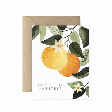 a plant themed card that says youre the sweetest on a white background