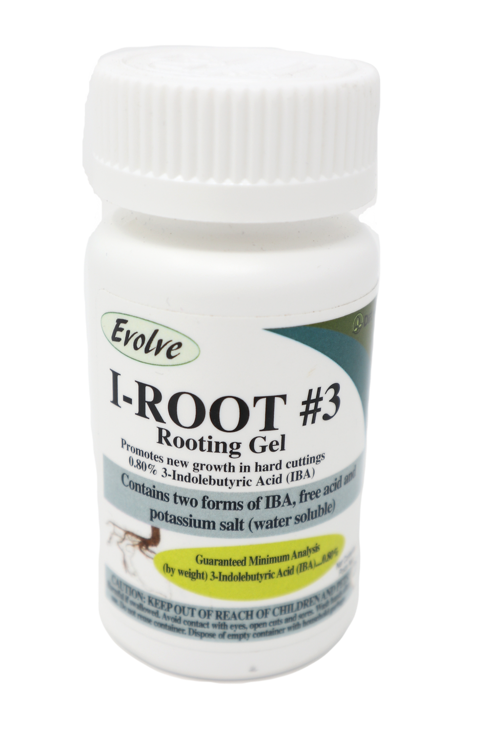 Bottle of Evolve I-Root #3 Rooting Gel on a white background
