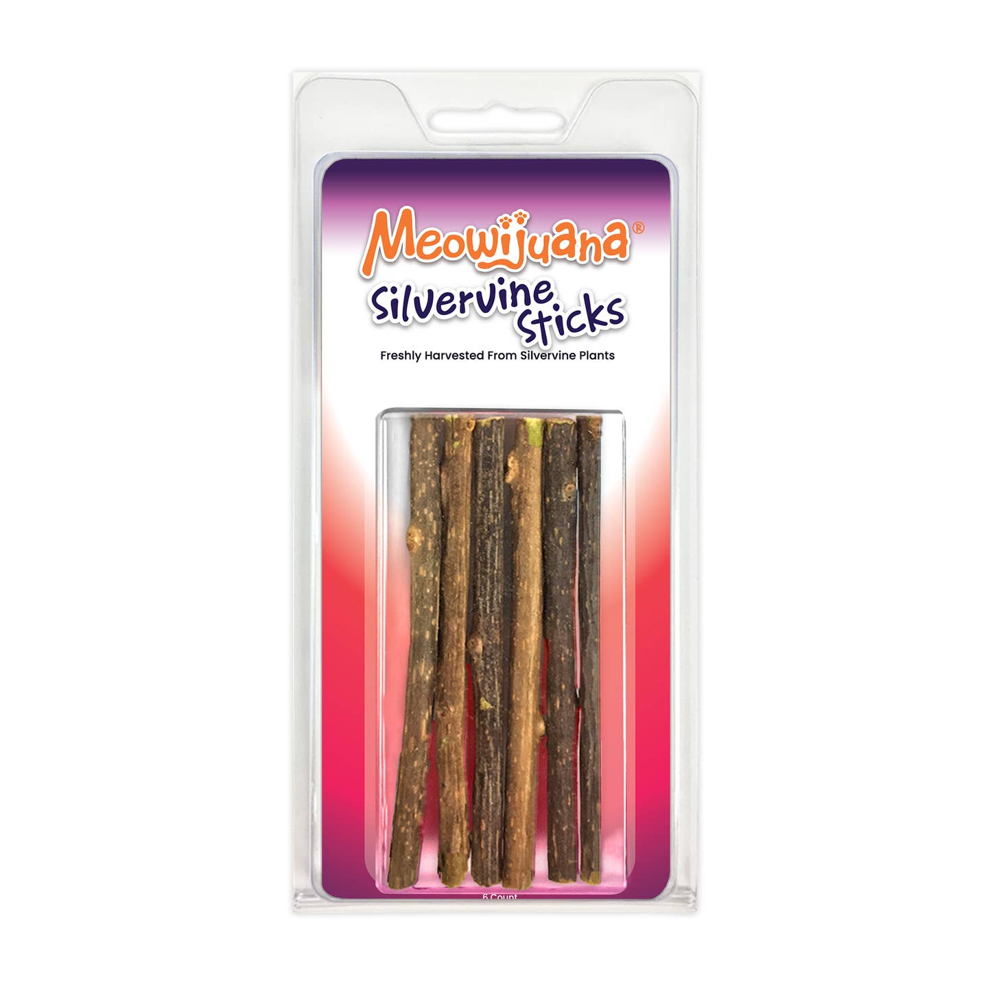 a package of meowijuana silver vine sticks against a white background